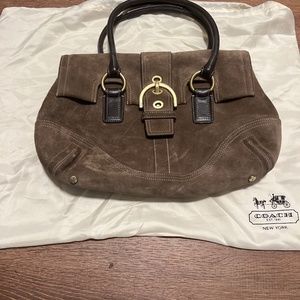 Brown Suede Coach bag
